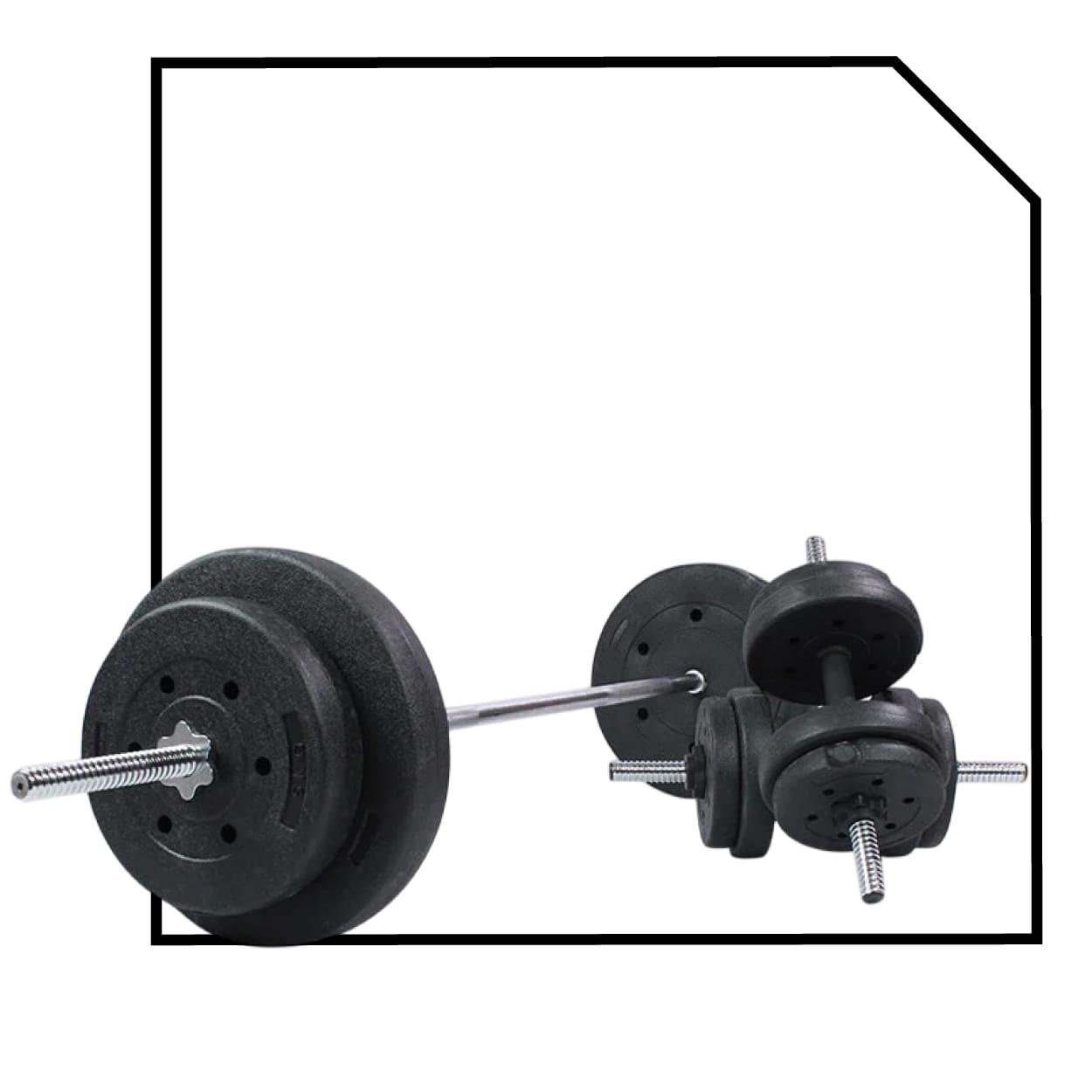 Set De Plaques De Poids ScSPORTS – 2,5 / 5 / 10 Kg, Disques 1,25 Kg, Trou 30/31 Mm, Noir, Pour Haltère Et Musculation