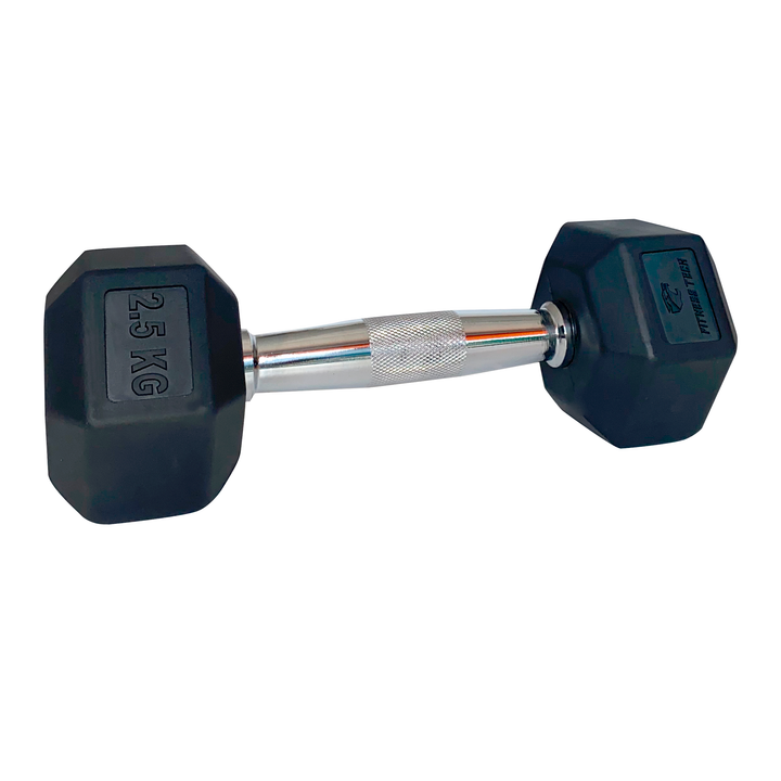 Hexagonale dumbbells SBR  2 Stuks