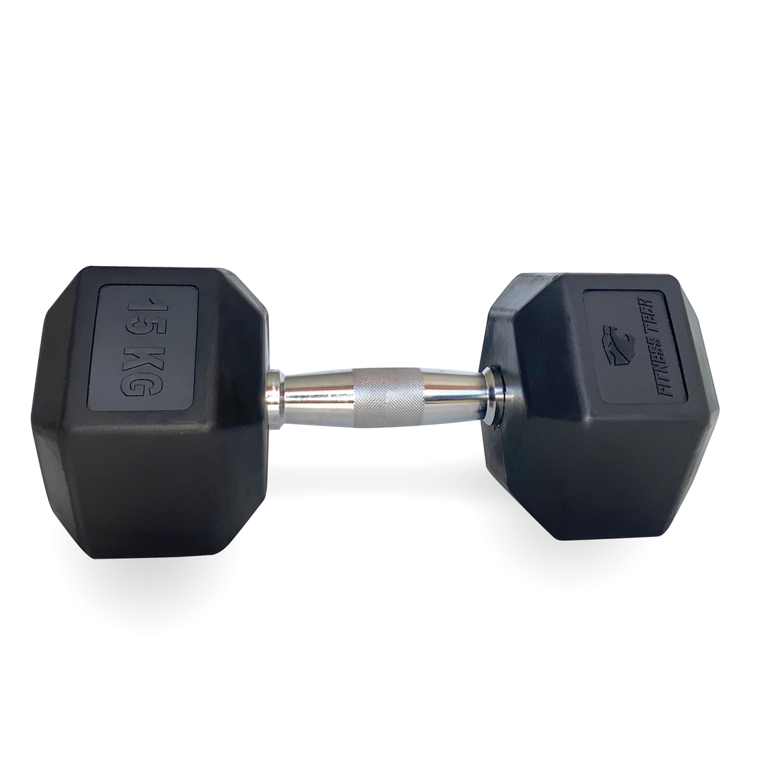 Hexagonale dumbbells SBR  2 Stuks