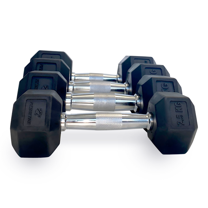 Hexagonale dumbbells SBR  2 Stuks