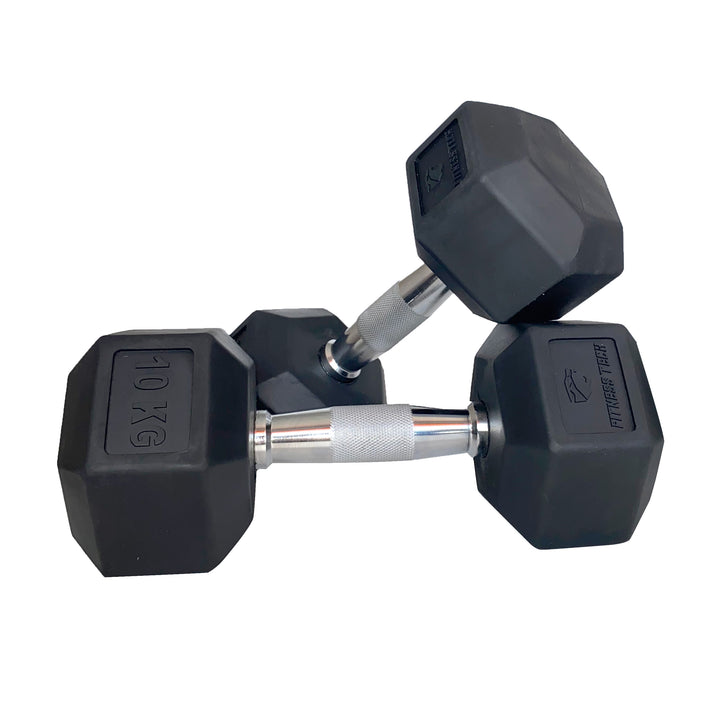 Hexagonale dumbbells SBR  2 Stuks