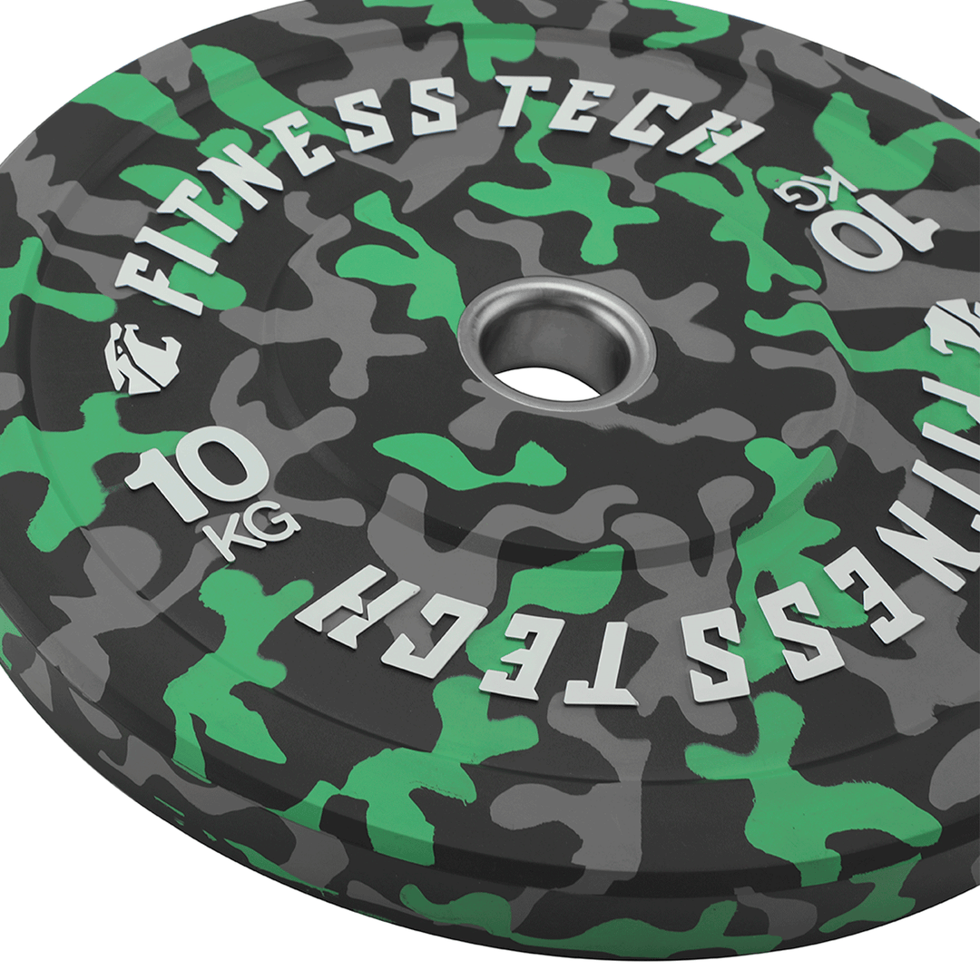 Set van 150kg Disco Bumper Plate Camouflage Vlekken Hoge Weerstand