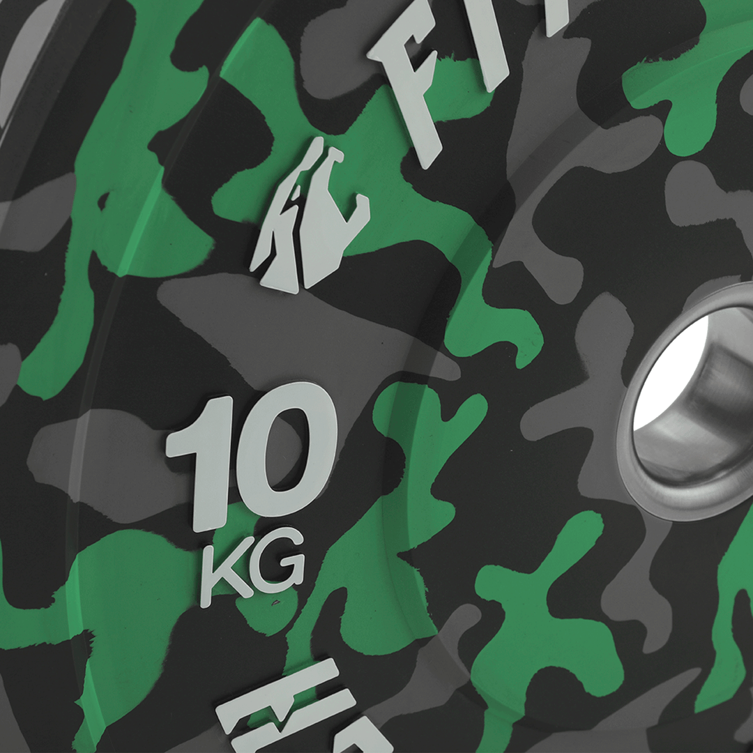Set van 150kg Disco Bumper Plate Camouflage Vlekken Hoge Weerstand