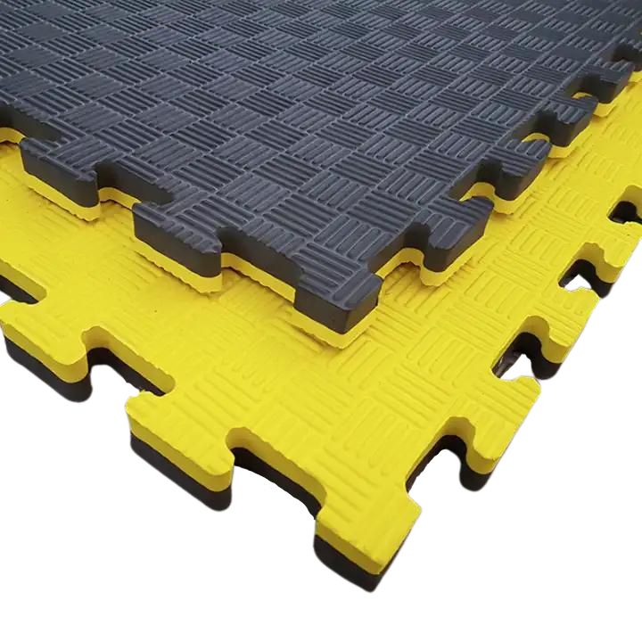 Tatami Professionele Puzzel 100x100x4 cm Zwart en Geel