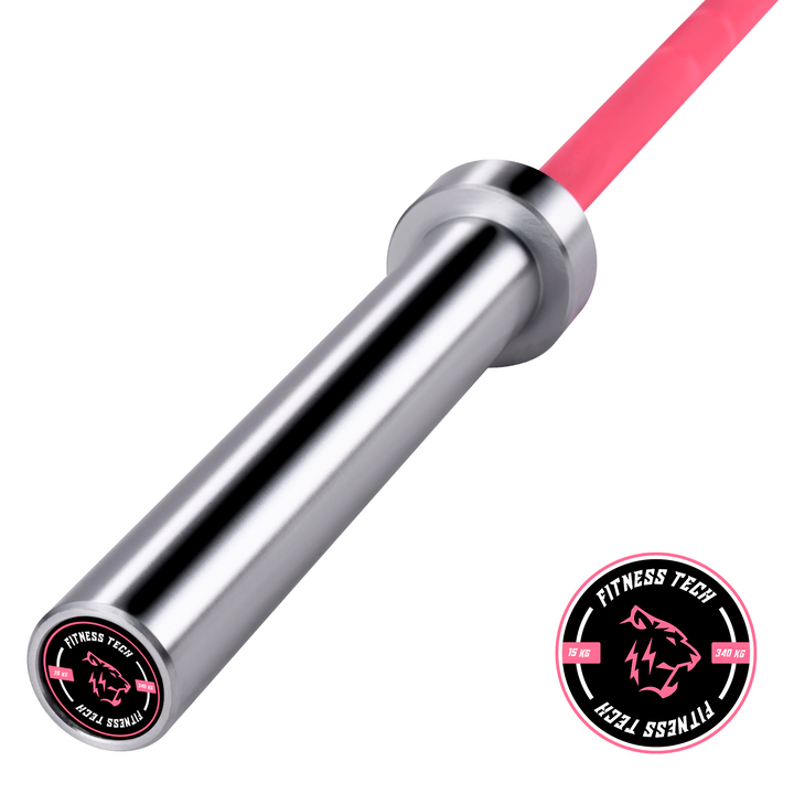 Barre Olympique Rose 2m*50mm 4 roulements 340kg