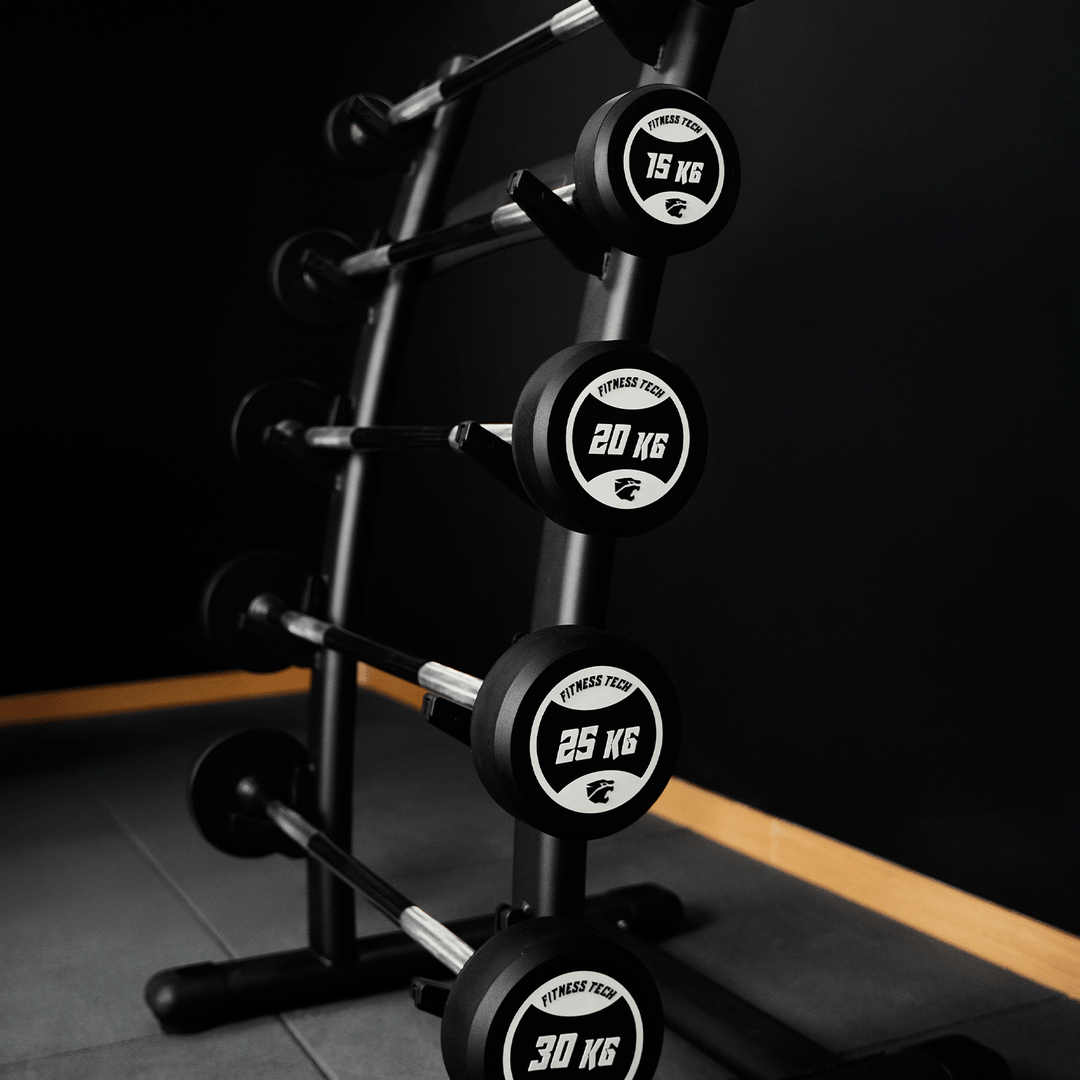 Set de barres droites prechargées avec rack | De 10 à 30 kg