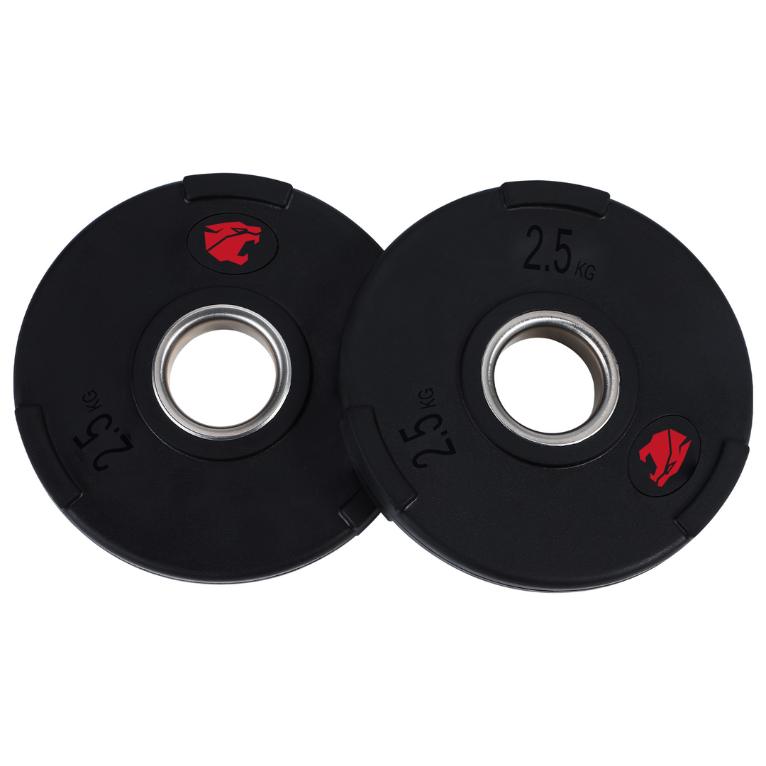 Set van 105 kg Rubber Schijven 3 Handvatten 50 mm Professioneel
