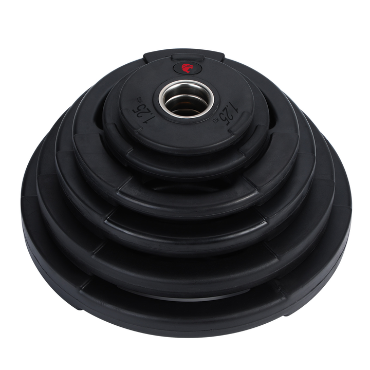 Set van 105 kg Rubber Schijven 3 Handvatten 50 mm Professioneel