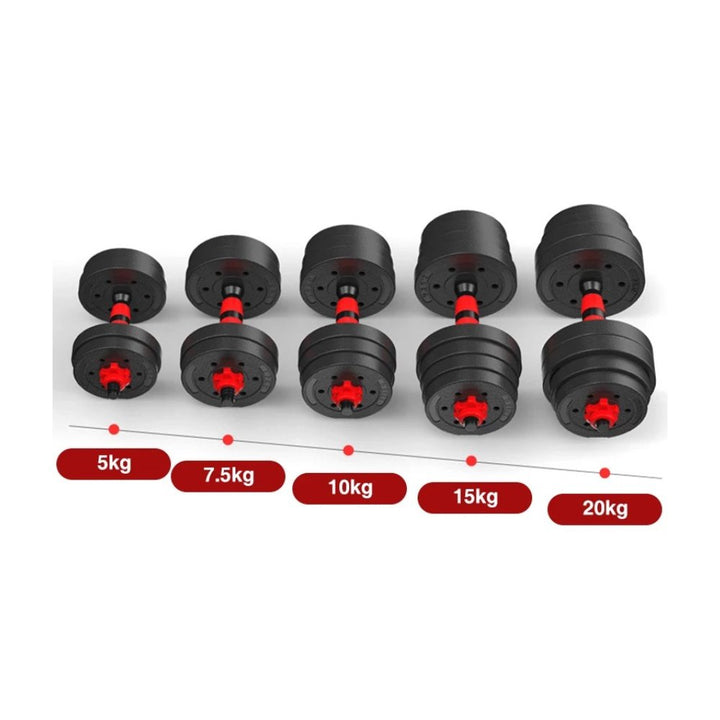 Juego de Mancuernas 2 en 1 con barra extensible ajustable - Fitness Tech