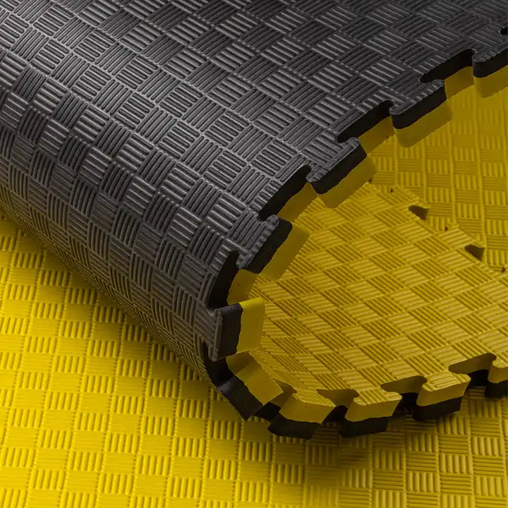 Tatami Professionele Puzzel 100x100x4 cm Zwart en Geel