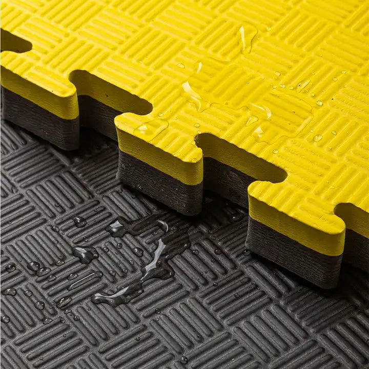Tatami Professionele Puzzel 100x100x4 cm Zwart en Geel