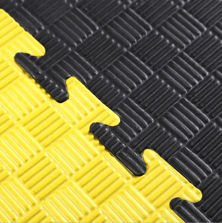 Tatami Professionele Puzzel 100x100x4 cm Zwart en Geel