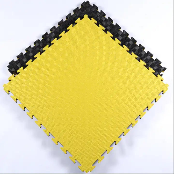 Tatami Professionele Puzzel 100x100x4 cm Zwart en Geel