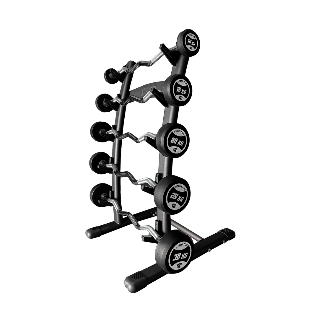 Set Barres Curls Préchargées avec Rack 10 à 30kg