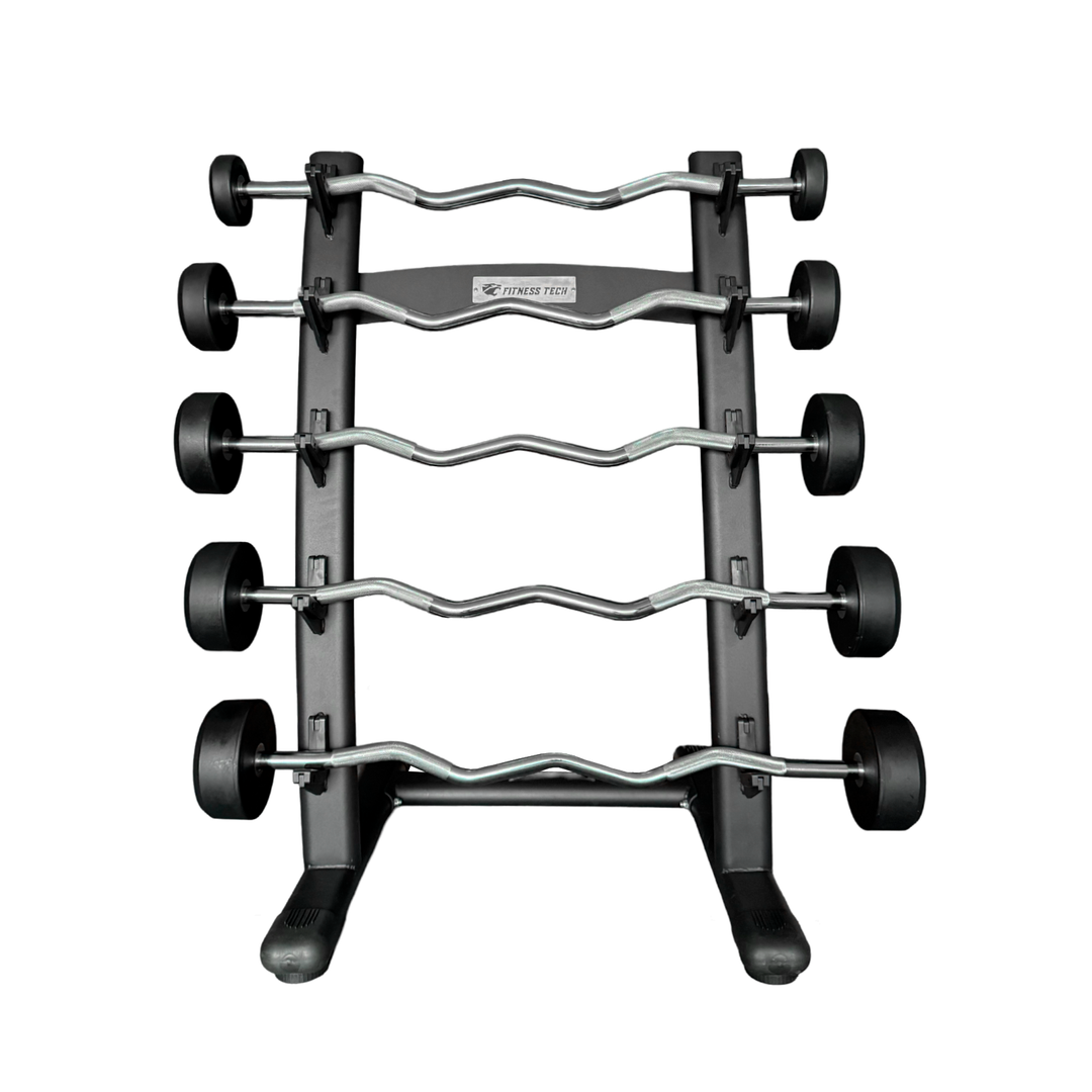 Set Barres Curls Préchargées avec Rack 10 à 30kg