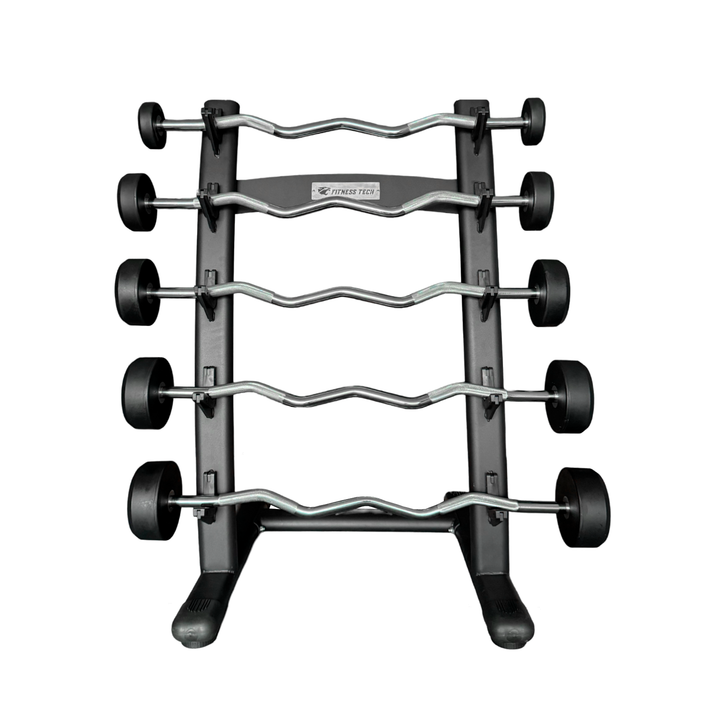 Set Barres Curls Préchargées avec Rack 10 à 30kg