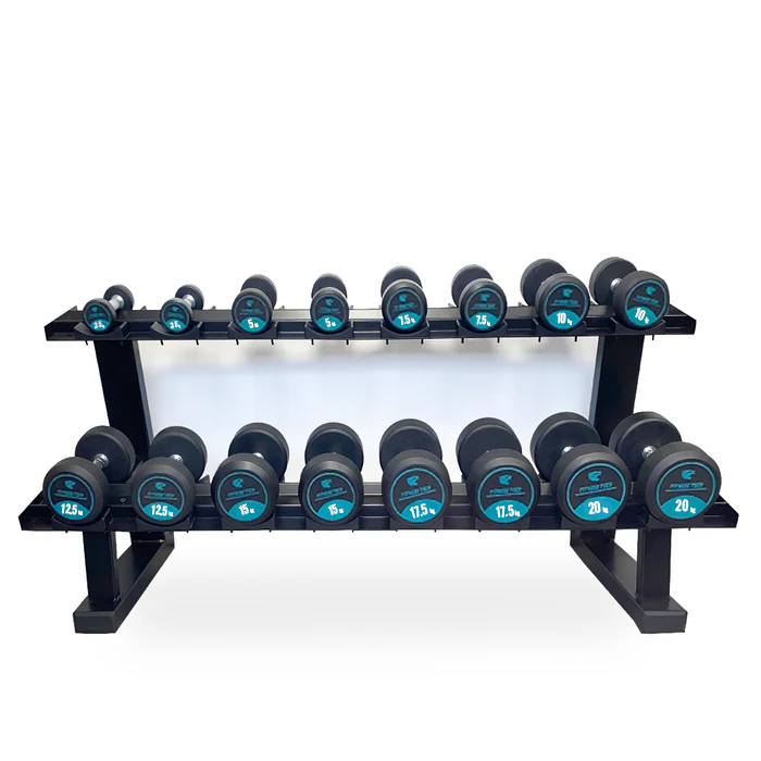 SET d'haltères ronds et rack