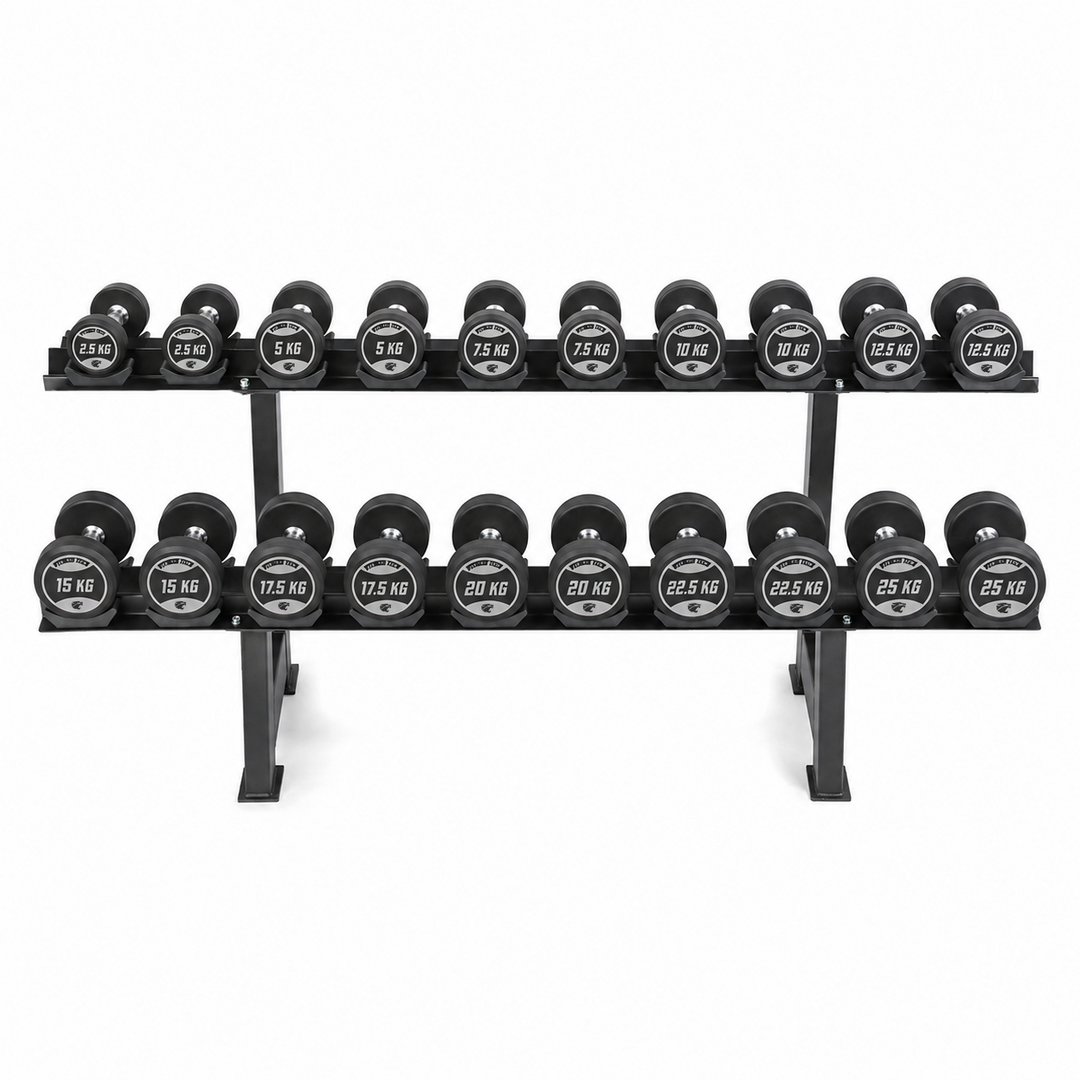SET d'haltères ronds et rack